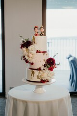 Sticker - Vertical shot of a beautiful cake on the white table