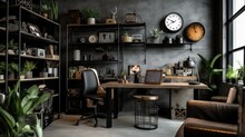 Inspiring Office Interior Design Industrial Style Office Featuring Warehouse Style Architecture. Generative AI AIG 31.