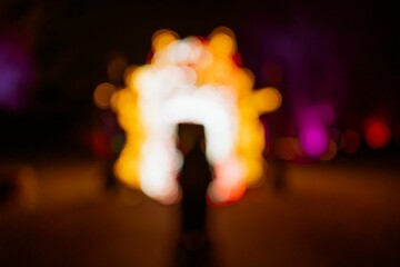 Wall Mural - bokeh lights in the dark