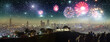 fireworks over the city at night. Generative AI