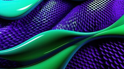 Wall Mural - Abstract green and purple futuristic banner A professional generative AI