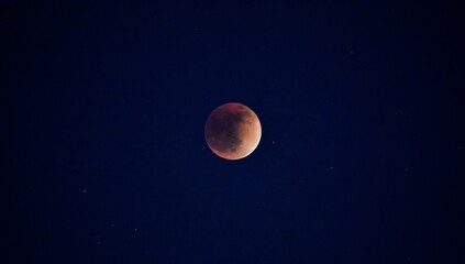 Wall Mural - Beautiful red moon shining in the starry dark sky for backgrounds and wallpapers
