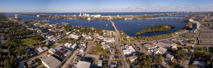 Wall Mural - Aerial drone panoramic photo of Daytona Beach, Florida