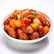 sweet and sour chicken with sesame seeds