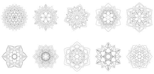 Circular Mandala Coloring page template v15