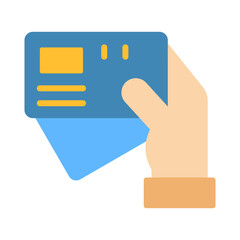 Sticker - Credit Card Payment flat icon for commerce and shopping, debit, bank, purchase, pay logo
