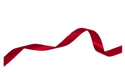 Wall Mural - red color ribbon isolated on transparent background, PNG.	