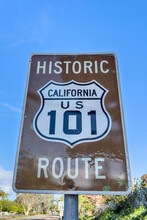 Historic Road Sign For The California US 101 Route