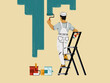 © Xènia Besora Sala/Stocksy - Anonymous man standing on ladder and painting wall