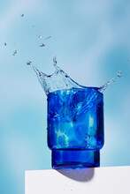 Blue Glass Water Splash