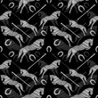 Horse scribble vector pattern