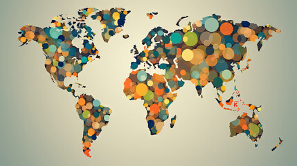 world map coins money background. generative ai.