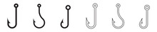 Meat Hook Or Fish Hook Icon Set Vector