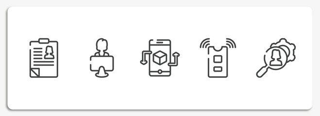 Wall Mural - general outline icons set. thin line icons sheet included hr policies, coworking, ar app, active sensor, hr services vector.