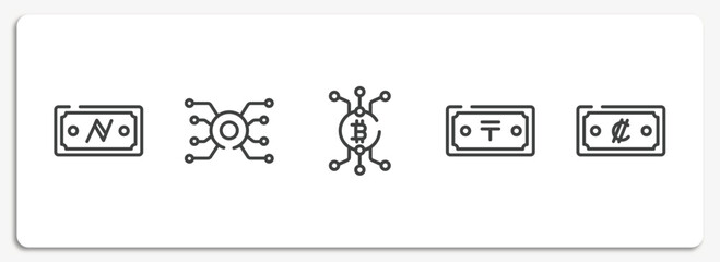 Canvas Print - marketing & seo outline icons set. thin line icons sheet included workplace, video card, node, jigsaws, speed test vector.