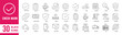 Check Marks thin line icons set. Check, agree, approved, confirm, checklist, warranty, accept, selected, complete and verified. Vector illustration.