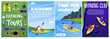 © sabelskaya - Set of posters or vertical banners about kayaking flat style, vector illustration
