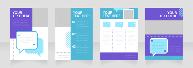 Organizing community blank brochure layout design. Service info. Vertical poster template set with empty copy space for text. Premade corporate reports collection. Editable flyer paper pages