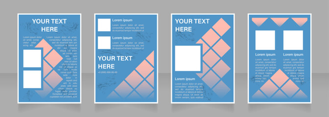 Content promotion blank brochure layout design. Marketing strategy. Vertical poster template set with empty copy space for text. Premade corporate reports collection. Editable flyer paper pages