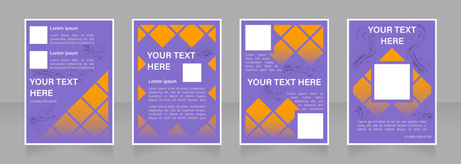 Create business awareness blank brochure layout design. Traditional ad. Vertical poster template set with empty copy space for text. Premade corporate reports collection. Editable flyer paper pages