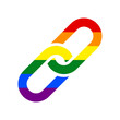 Chain sign. Rainbow gay LGBT rights colored Icon at white Background. Illustration.