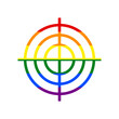 Target aiming sign. Rainbow gay LGBT rights colored Icon at white Background. Illustration.
