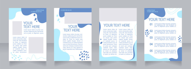 Non profit organization promotion blank brochure layout design. Vertical poster template set with empty copy space for text. Premade corporate reports collection. Editable flyer paper pages