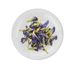 Canvas Print - Dried pea flower in plate on transparent png