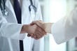 © piai - Medicine and health care concept, Doctors handshake after operation. Generative AI
