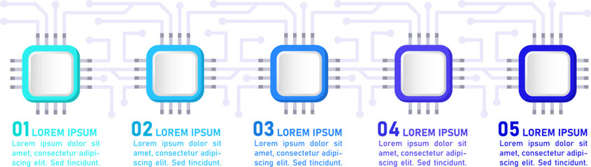 Wall Mural - microelectronics infographic chart design template. small electronic components. abstract vector inf