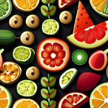 Fruit Kaleidoscope Generative Ai