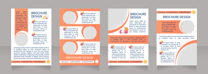 Dentistry conference promotional blank brochure layout design. Vertical poster template set with empty copy space for text. Premade corporate reports collection. Editable flyer paper pages