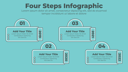 Wall Mural - Modern infographic elements with 4 steps