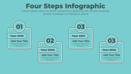 Wall Mural - Infographic template business concept with four step 