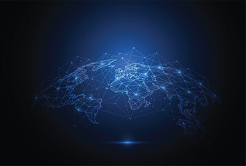 Wall Mural - global network connection. world map point and line composition concept of global business. vector i