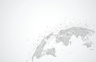 Poster - Global network connection. World map point and line composition concept of global business. Vector Illustration