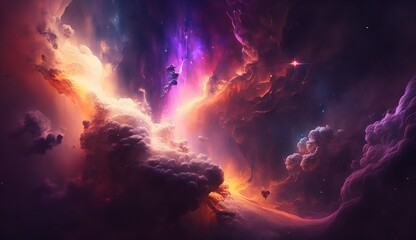 Wall Mural - Galaxies and nebula in space. backdrop of an abstract universe. Generative Ai.