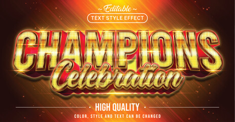 Wall Mural - editable text style effect - champions celebration text style theme.