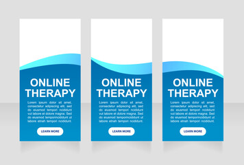 depression online therapy web banner design template. vector flyer with text space. advertising plac