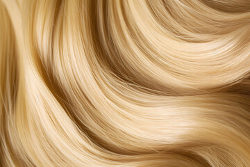Wall Mural - close up texture of beautiful shiny blond hair created with AI generative tools