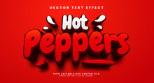 Red Hot Peppers, 3d Editable Vector Text Effect.