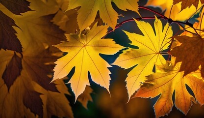 Wall Mural - the changing colors of the leaves, the distinctiveness of autumn, the beauty of nature, and the uniq