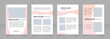 © IMG visuals icons - Midwifery training program blank brochure design. Template set with copy space for text. Premade corporate reports collection. Editable 4 paper pages. Nunito Bold, ExtraLight, Light fonts used