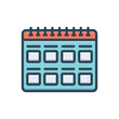 © WEBTECHOPS - Color illustration icon for months