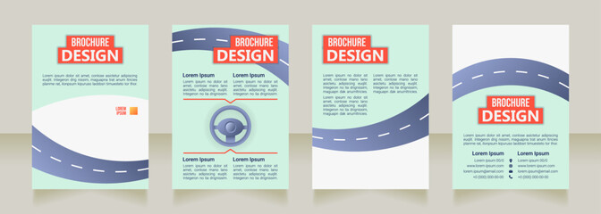 Wall Mural - driver training school blank brochure design. template set with copy space for text. premade corpora