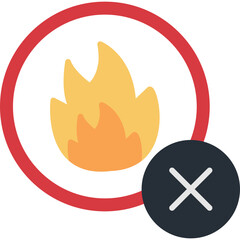 Sticker - No Fire Icon