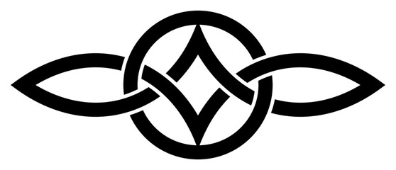 Serch Bythol in Schwarz. Keltisches Symbol. Isolierter Hintergrund.
Keltisches Symbol das die nie endende Liebe zwischen zwei Menschen darstellt.