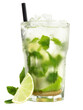 Mojito Cocktail with Lime and Mint - Transparent PNG Background
