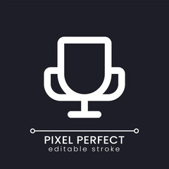 Poster - Champion cup pixel perfect white linear ui icon for dark theme. Victory in tournament Vector line pictogram. Isolated user interface symbol for night mode. Editable stroke. Poppins font used