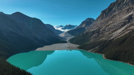 Wall Mural - lake peyto, banff national park, alberta, canada. a huge panorama of landscape during daylight hours